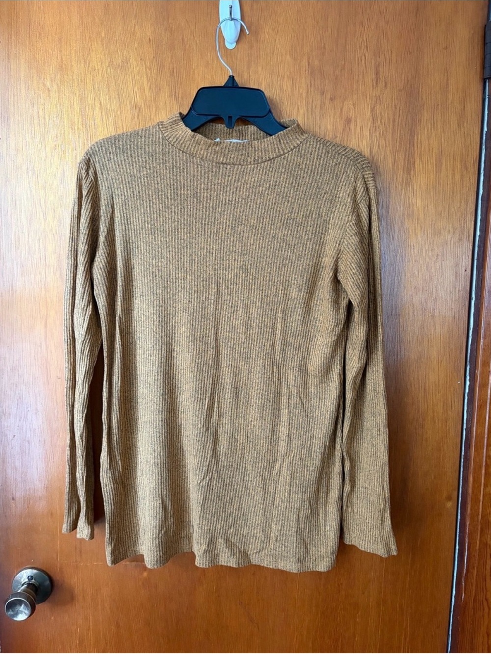 Ribbed Long-Sleeve Maternity Sweater - Mustard Yellow
